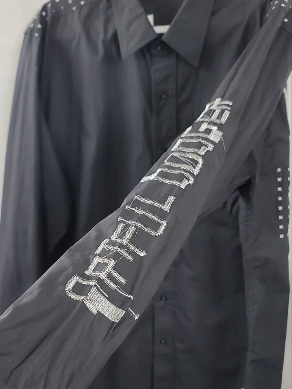 Artful Dodger Y2k Black Long-Sleeve Embroidered Button-Up Shirt 4XL - Picture 6 of 8